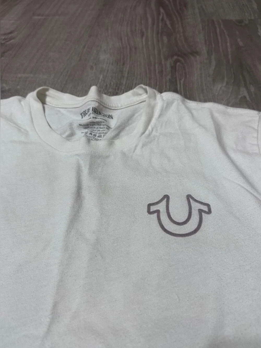 True Religion White Crewneck Tee with Small Logo